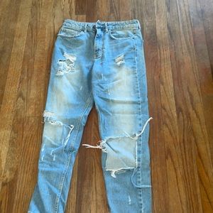 Ripped mom jeans